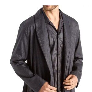 Hanro Men's Select Day Night Robe Shiny Gray CROC Animal Graphic Print Men's XL